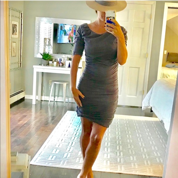 Velvet by Graham & Spencer Dresses & Skirts - VELVET deep purple rouched side dress medium